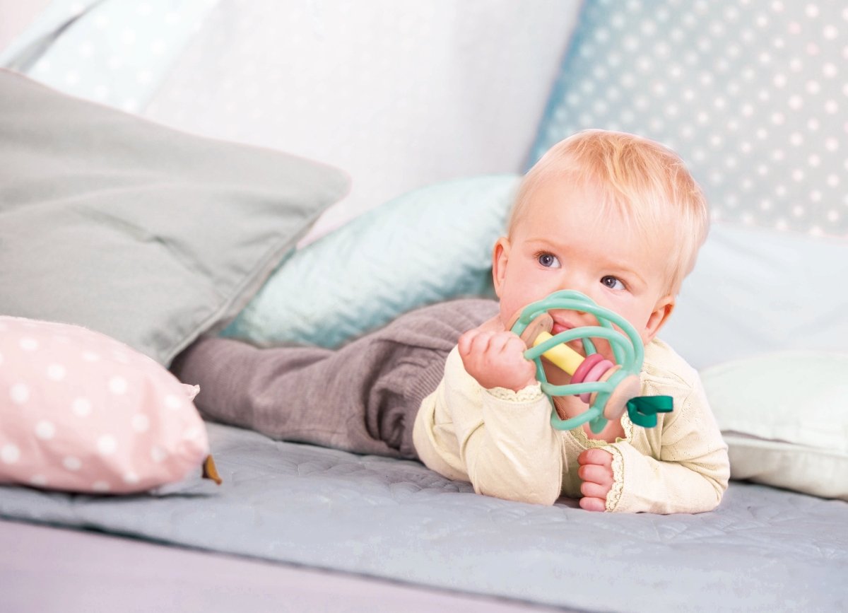 Hape Apple Grab Teether Baby Toy - Premium for Kids in Qatar | Toysaro.com