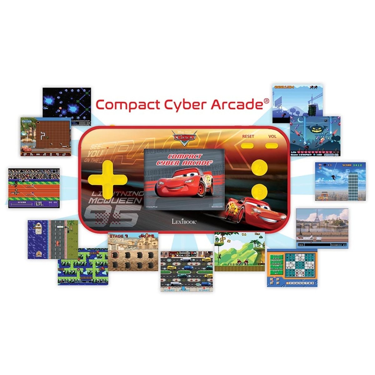 CARS HANDHELD CONSOLE COMPACT CYBER ARCADE 2.5 INCH 150 GAMES - Premium for Kids in Qatar | Toysaro.com