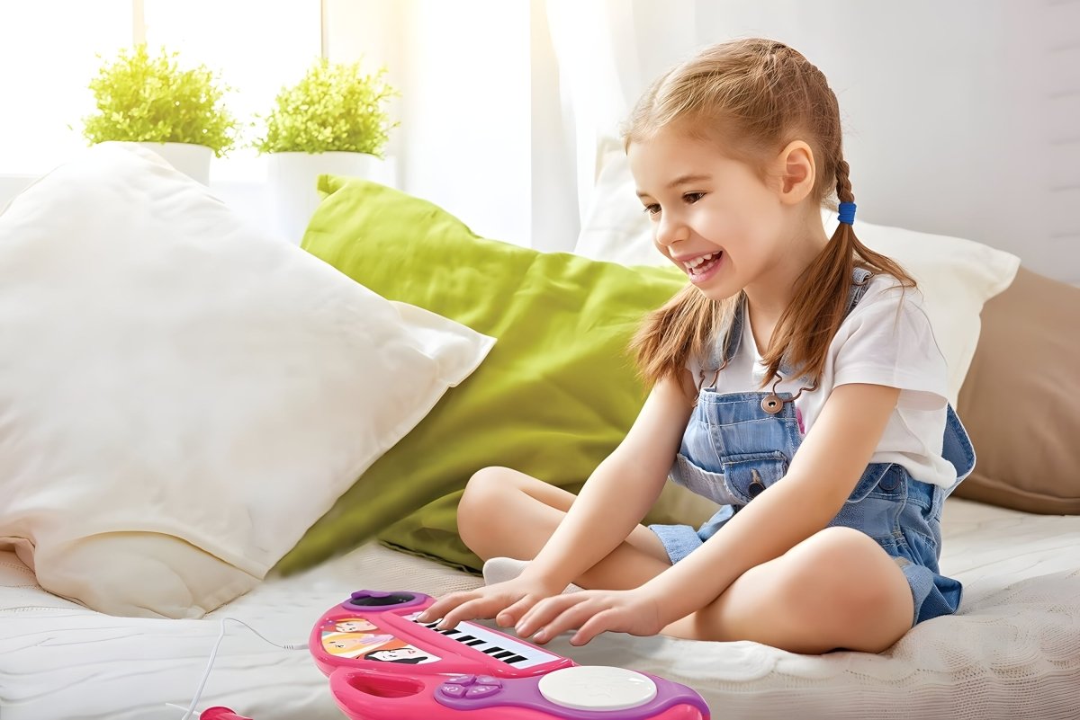 BARBIE ELECTRONIC PIANO KEYBOARD W/LIGHT AND MICROPHONE - Premium for Kids in Qatar | Toysaro.com
