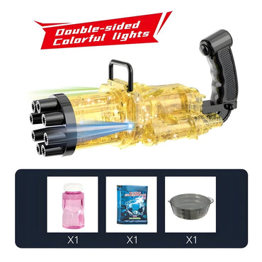 LITTLE STORY - 8 HOLES BUBBLE MACHINE KIDS GUN - YELLOW - Premium for Kids in Qatar | Toysaro.com