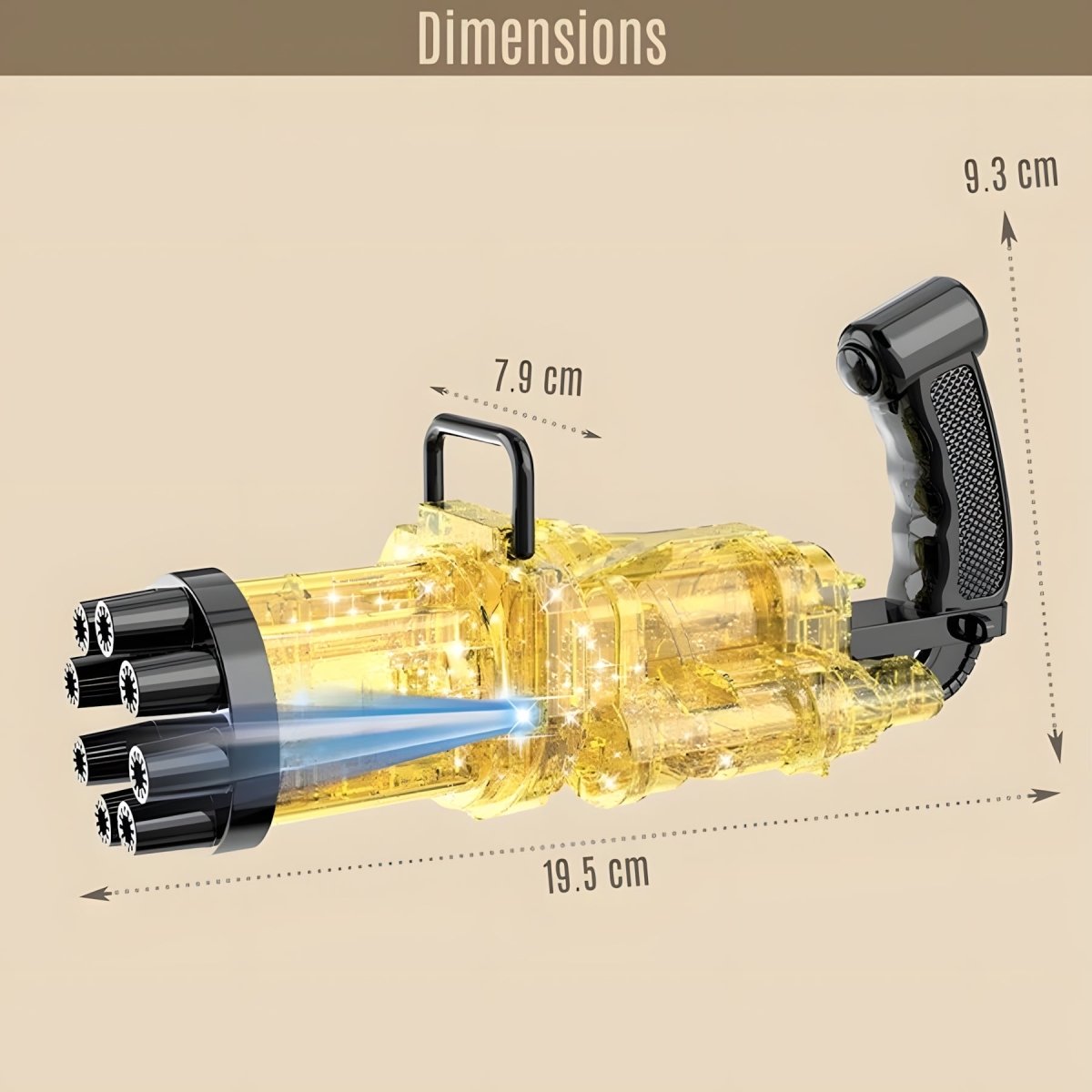 LITTLE STORY - 8 HOLES BUBBLE MACHINE KIDS GUN - YELLOW - Premium for Kids in Qatar | Toysaro.com