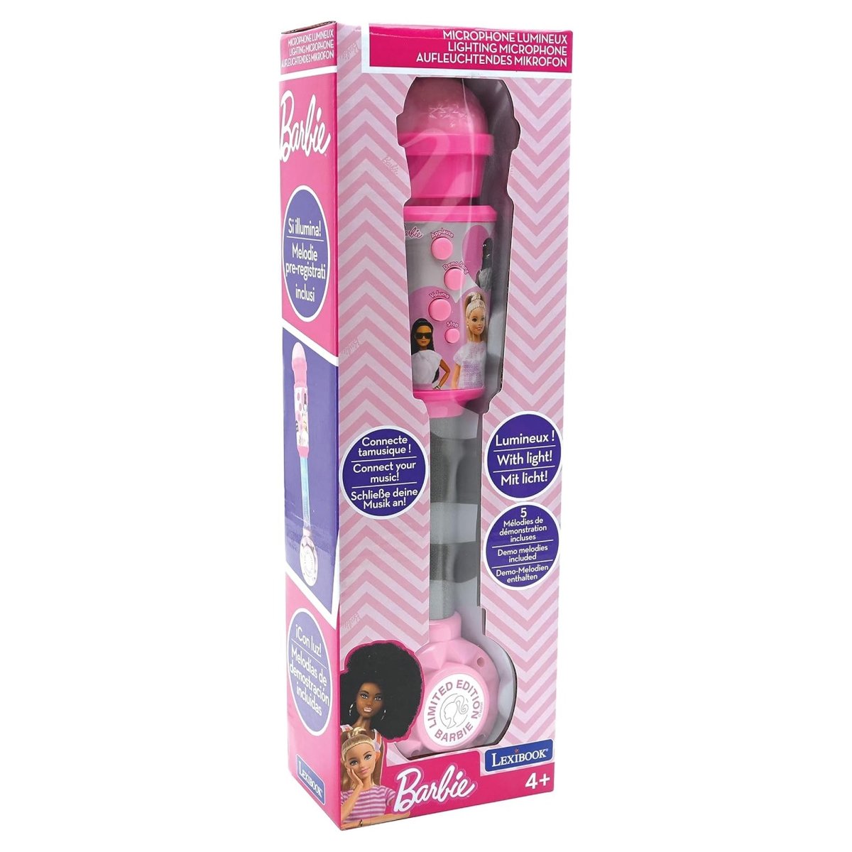 BARBIE LIGHTING MICROPHONE W/SPEAKER (AUX - IN) - Premium for Kids in Qatar | Toysaro.com