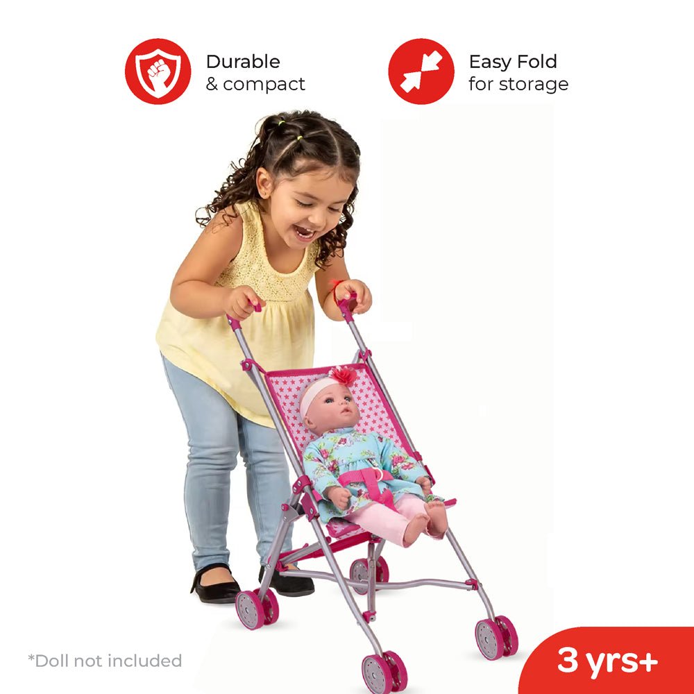 MOON BABY DOLL BUGGY - PRETEND TO PLAY - PINK - Premium for Kids in Qatar | Toysaro.com