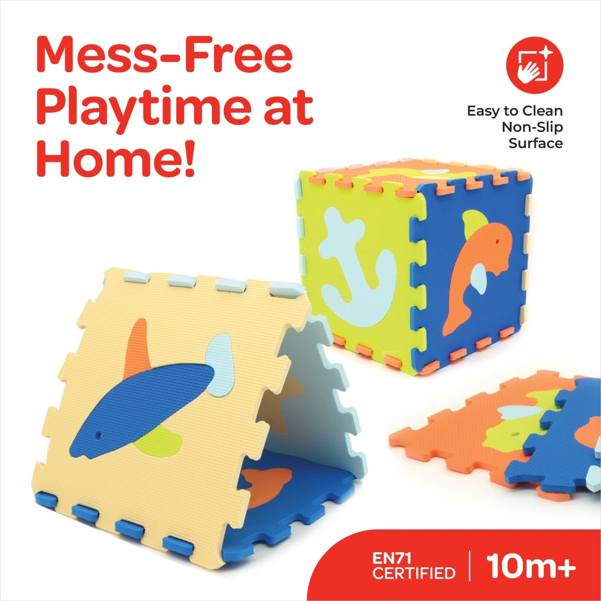 MOON KIDS PUZZLE ACTIVITY FLOOR MAT - 9PCS W/BORDERS - OCEAN WORLD - Premium for Kids in Qatar | Toysaro.com
