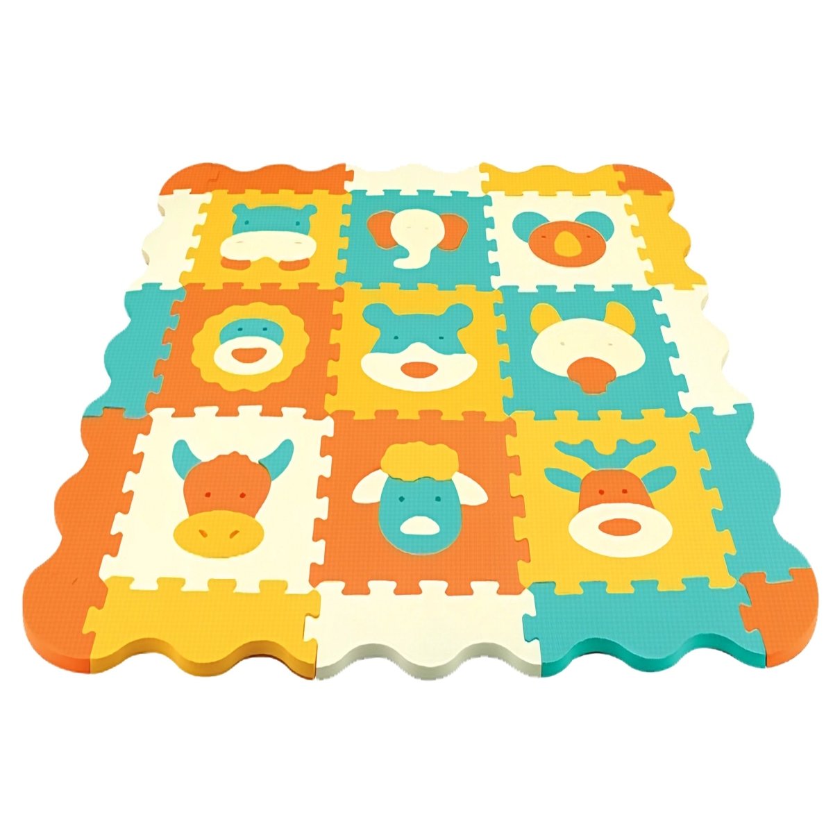 MOON KIDS PUZZLE ACTIVITY FLOOR MAT - 9PCS W/BORDERS - ANIMAL WORLD - Premium for Kids in Qatar | Toysaro.com