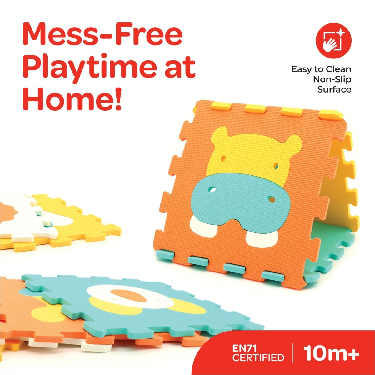 MOON KIDS PUZZLE ACTIVITY FLOOR MAT - 9PCS W/BORDERS - ANIMAL WORLD - Premium for Kids in Qatar | Toysaro.com