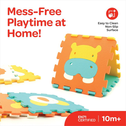 MOON KIDS PUZZLE ACTIVITY FLOOR MAT - 9PCS W/BORDERS - ANIMAL WORLD - Premium for Kids in Qatar | Toysaro.com