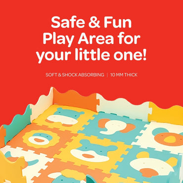 MOON KIDS PUZZLE ACTIVITY FLOOR MAT - 9PCS W/BORDERS - ANIMAL WORLD - Premium for Kids in Qatar | Toysaro.com