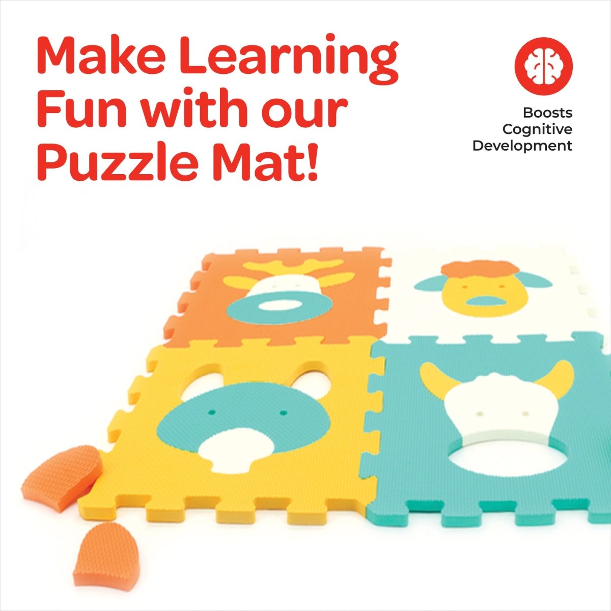 MOON KIDS PUZZLE ACTIVITY FLOOR MAT - 9PCS W/BORDERS - ANIMAL WORLD - Premium for Kids in Qatar | Toysaro.com