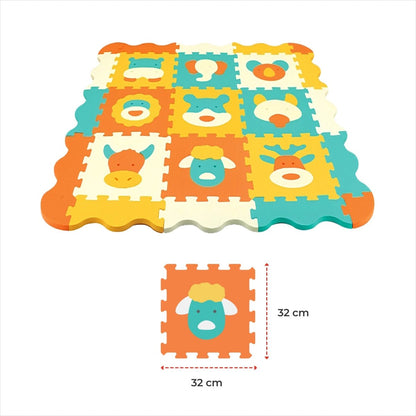 MOON KIDS PUZZLE ACTIVITY FLOOR MAT - 9PCS W/BORDERS - ANIMAL WORLD - Premium for Kids in Qatar | Toysaro.com