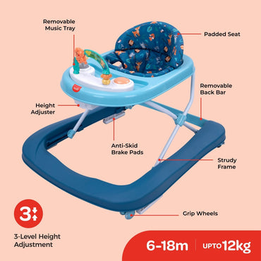 MOON STRIDE BABY WALKER - DARK BLUE - Premium for Kids in Qatar | Toysaro.com