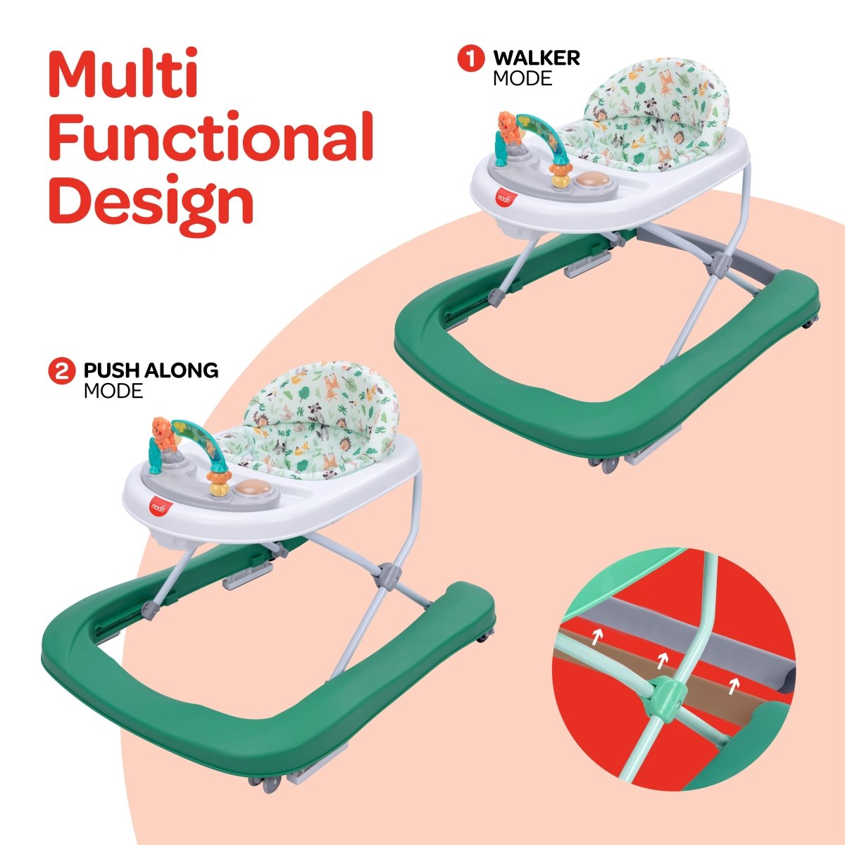 MOON STRIDE BABY WALKER - GREEN - Premium for Kids in Qatar | Toysaro.com