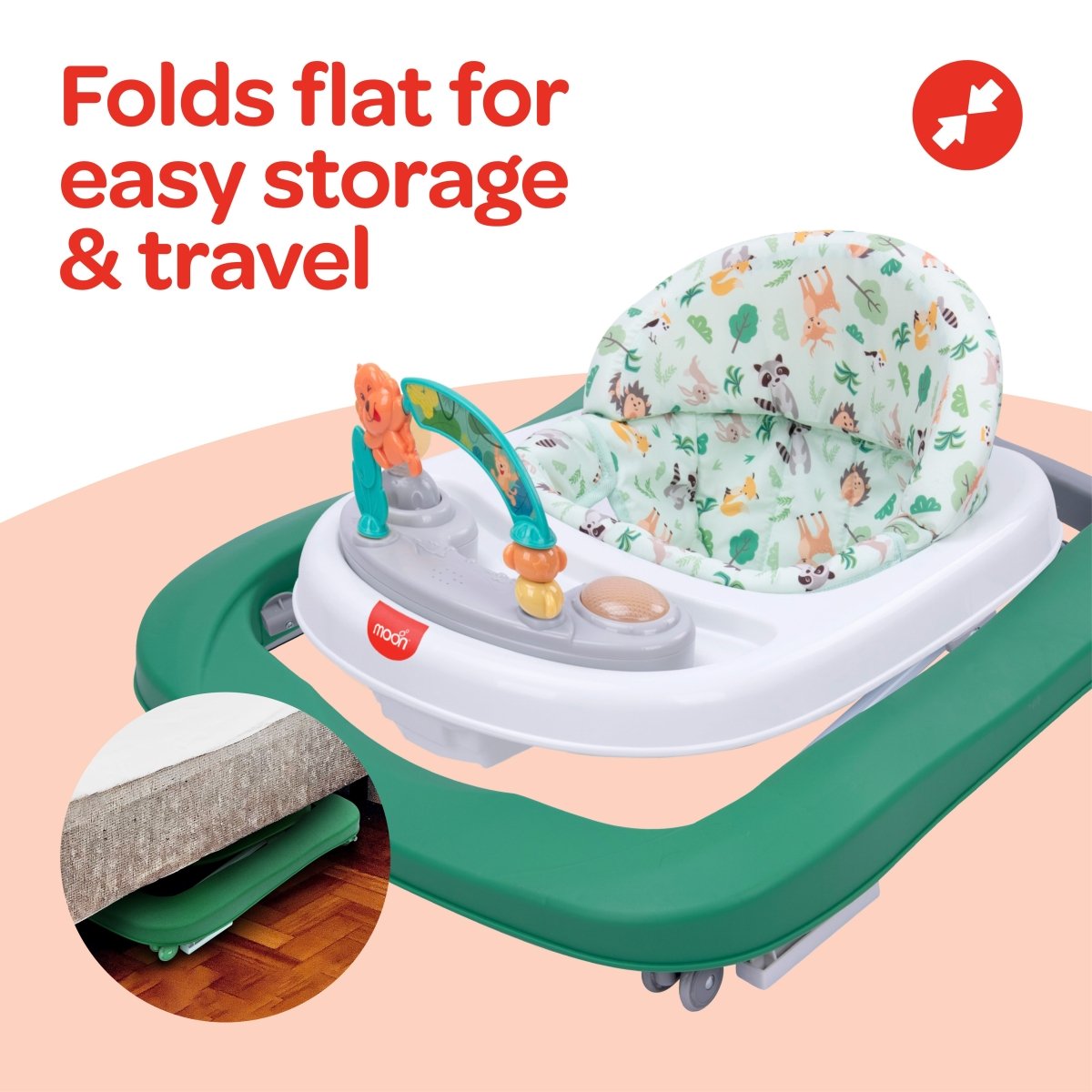 MOON STRIDE BABY WALKER - GREEN - Premium for Kids in Qatar | Toysaro.com