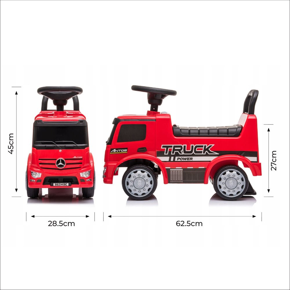MOON MERCEDES BENZ TRUCK LICENSED - FOOT TO FLOOR RIDE ON FOR 12 TO 36 MONTHS - RED - Premium for Kids in Qatar | Toysaro.com