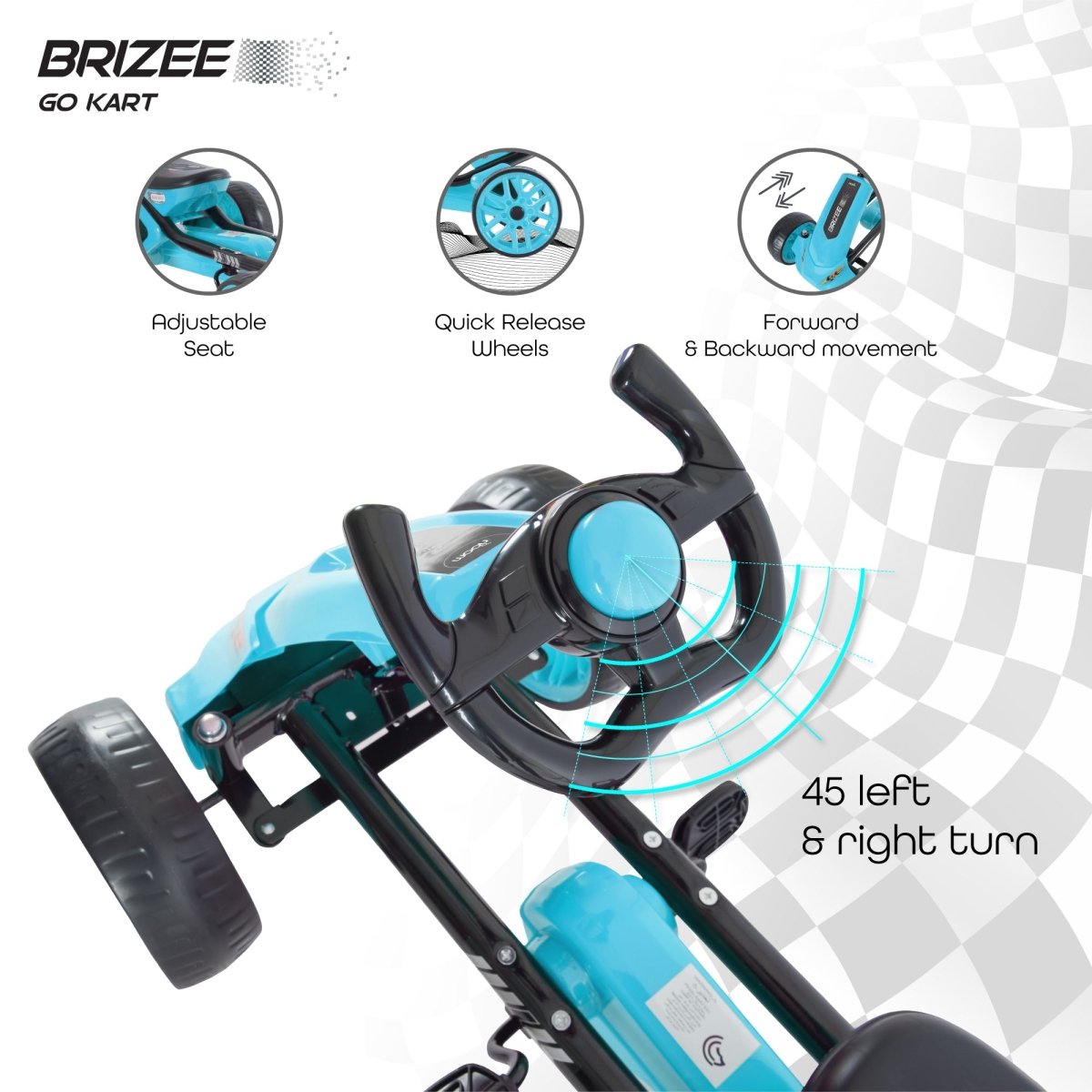 MOON BRIZEE BABY GO KART - BLUE - Premium for Kids in Qatar | Toysaro.com