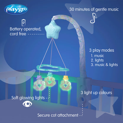playgro Dreamtime Soothing Light Up Mobile