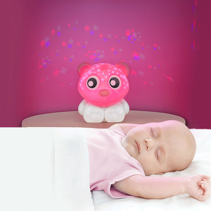 playgro Goodnight Bear Night Light and Projector (Pink and White)
