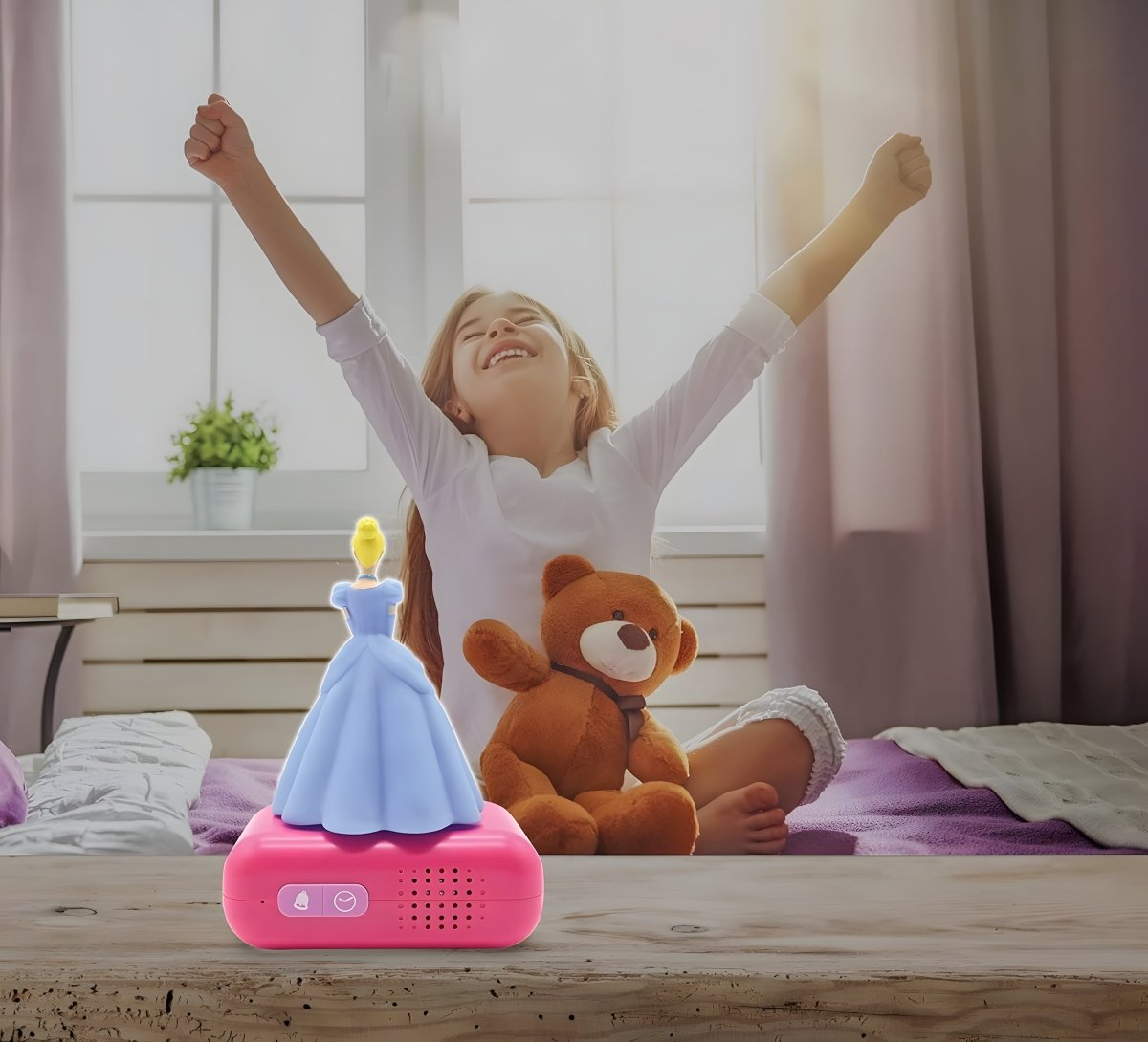 PRINCESSE ALARM CLOCK WITH NIGHT LIGHT 3D DESIGN - Premium for Kids in Qatar | Toysaro.com
