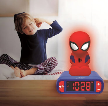 SPIDERMAN ALARM CLOCK WITH NIGHT LIGHT 3D DESIGN - Premium for Kids in Qatar | Toysaro.com