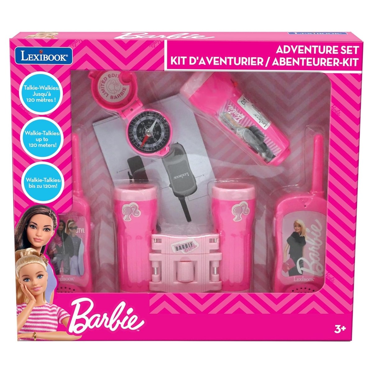 BARBIE ADVENTURE SET W/WALKIE TALKIE120M, BINOCULARS AND COMPASS - Premium for Kids in Qatar | Toysaro.com