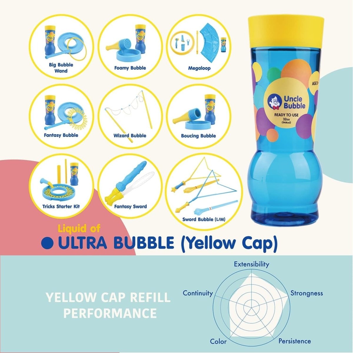 REFILL BUBBLE SOLUTION 16OZ - Premium for Kids in Qatar | Toysaro.com