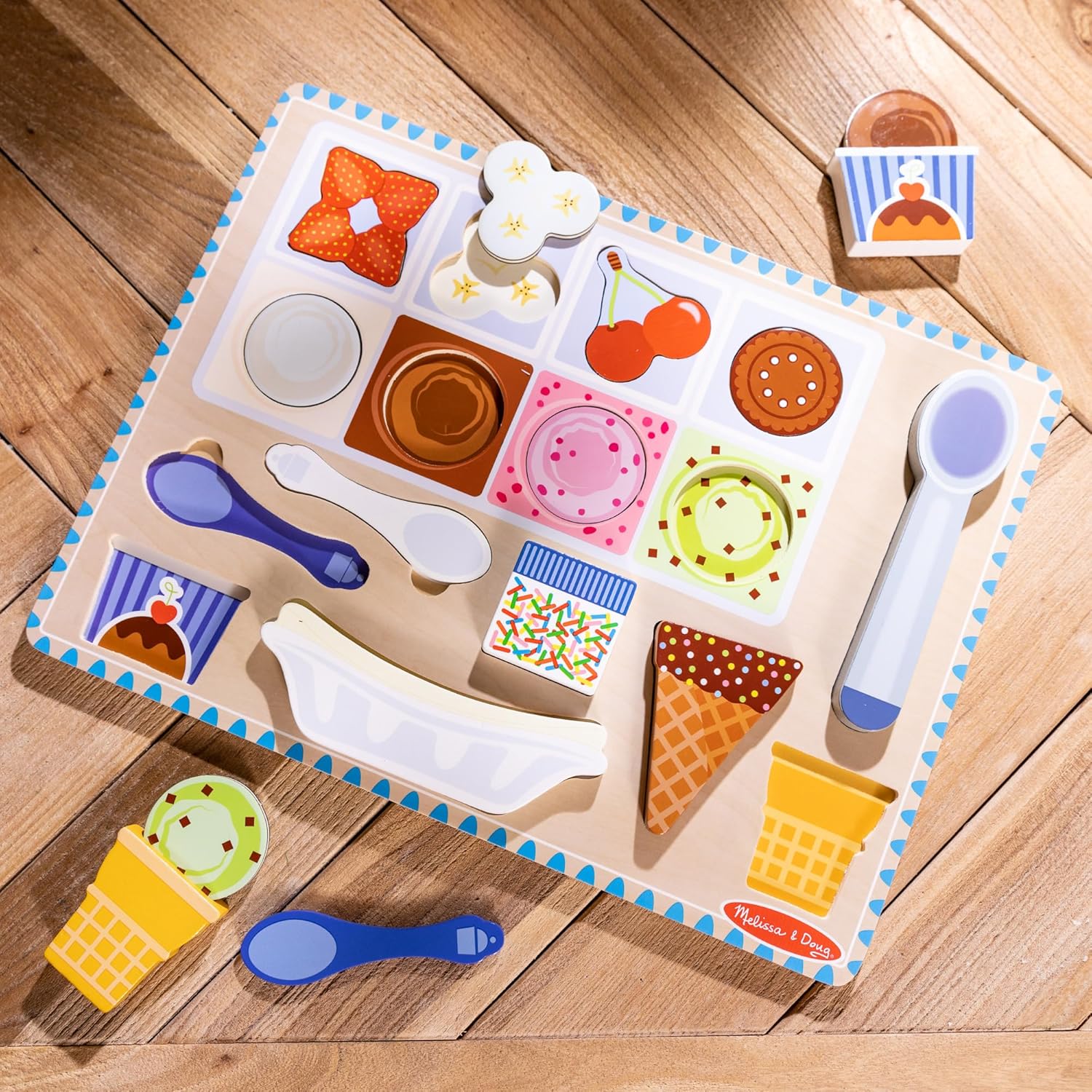 Melissa and Doug Wooden Magnetic Ice Cream Puzzle & Play Set - Premium for Kids in Qatar | Toysaro.com