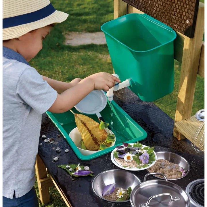 Hape Wooden Outdoor Mud Kitchen for Kids - Preschool Playset with Accessories - Premium for Kids in Qatar | Toysaro.com