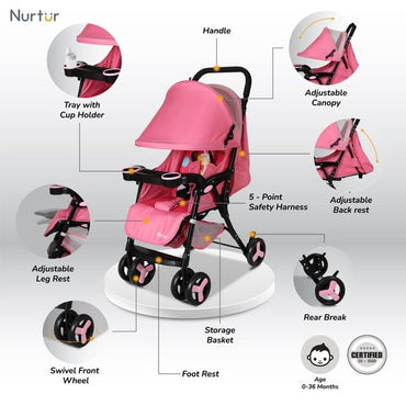 Nurtur Baby Stroller - S906 - NR3 - Premium for Kids in Qatar | Toysaro.com