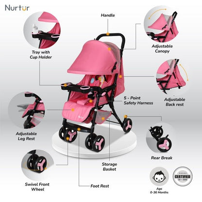 Nurtur Baby Stroller - S906 - NR3 - Premium for Kids in Qatar | Toysaro.com