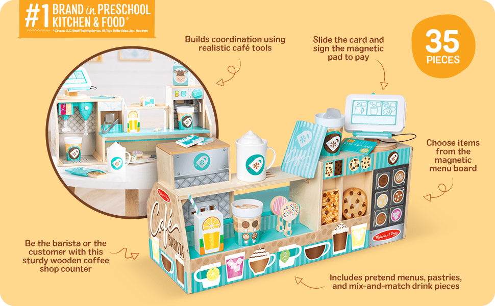 Melissa and Doug Cafe Barista Coffee Shop - Premium for Kids in Qatar | Toysaro.com