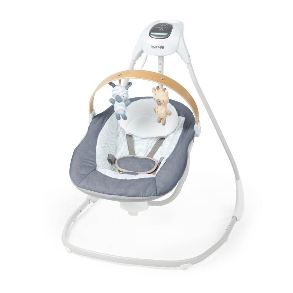 Ingenuity™ SimpleComfort™ Compact Soothing Swing - Chambray - Premium for Kids in Qatar | Toysaro.com