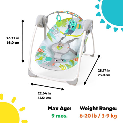 Bright Starts Rainforest Vibes Portable Swing - Premium for Kids in Qatar | Toysaro.com