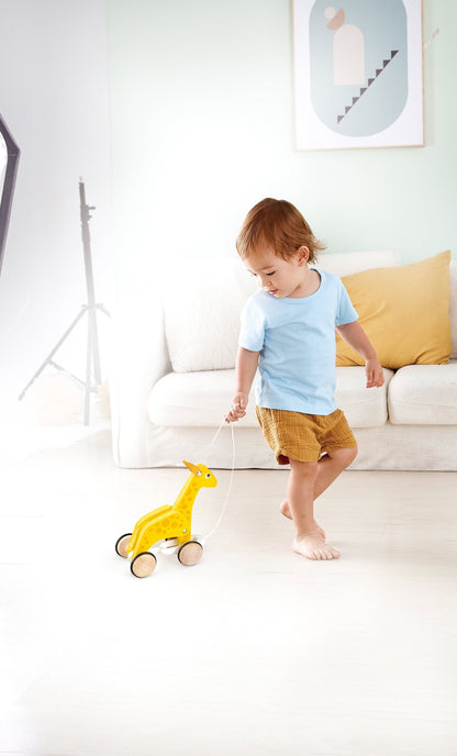 Hape Push and Pull Giraffe Wooden Pull Along Toy - Premium for Kids in Qatar | Toysaro.com