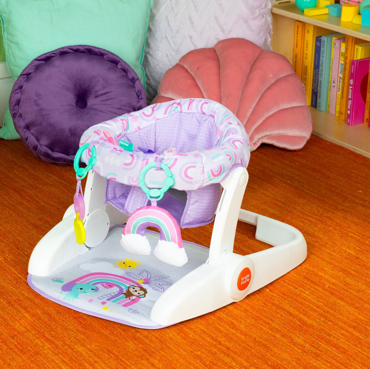 Bright Starts Purple Paradise Learn - to - Sit 2 - Position Floor Seat - Premium for Kids in Qatar | Toysaro.com