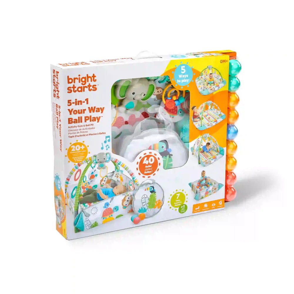 Bright Starts 5 - in - 1 Your Way Ball Play Activity Gym & Ball Pit - Totally Tropical - Premium for Kids in Qatar | Toysaro.com