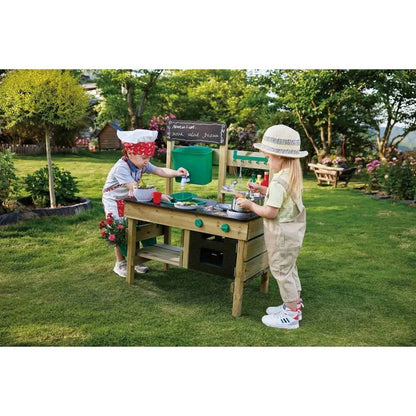 Hape Wooden Outdoor Mud Kitchen for Kids - Preschool Playset with Accessories - Premium for Kids in Qatar | Toysaro.com