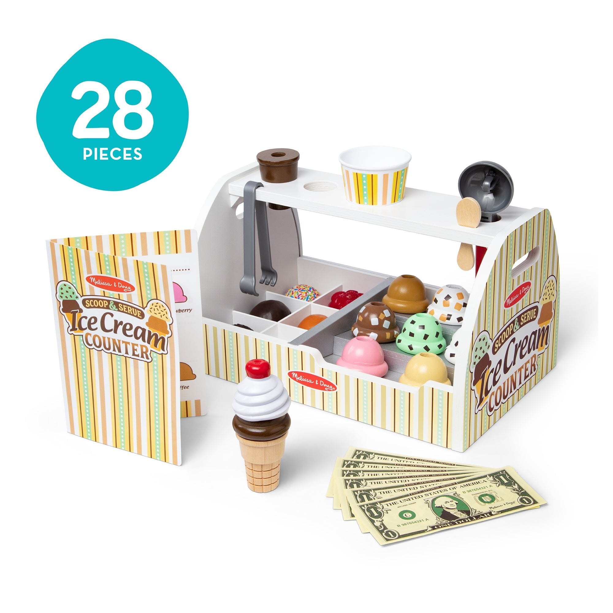 Melissa and Doug Scoop & Serve Ice Cream Counter - Premium for Kids in Qatar | Toysaro.com