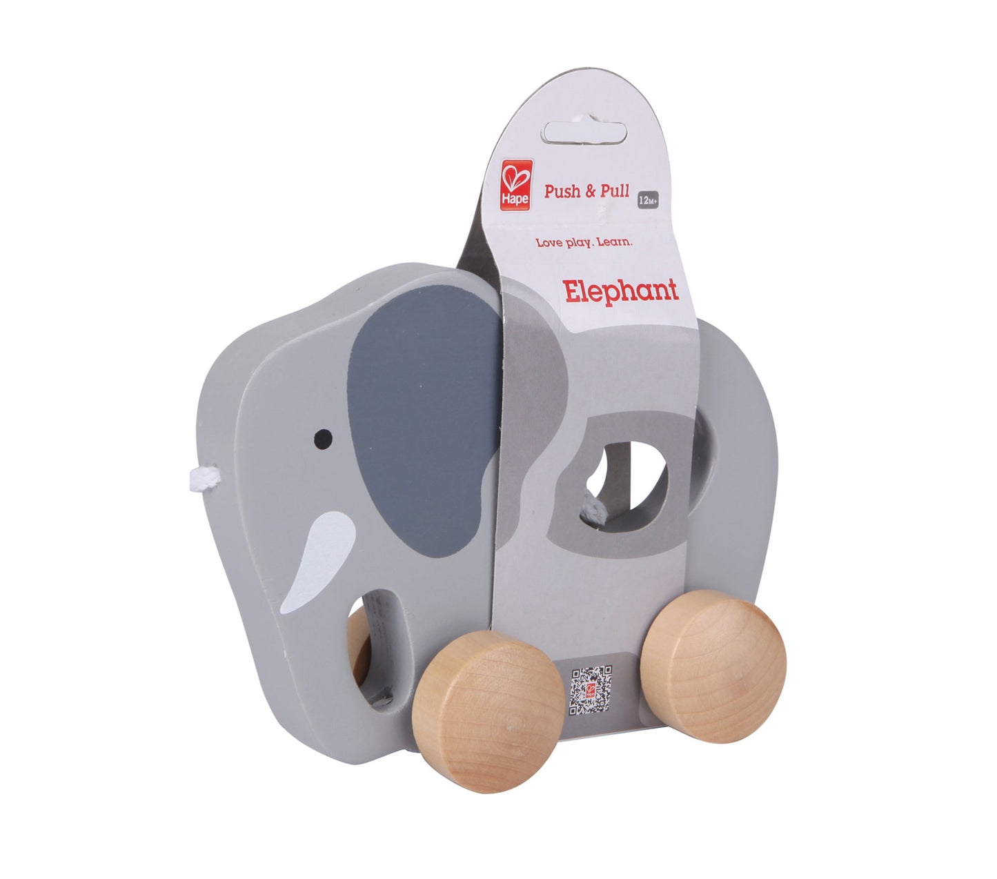 Hape, Elephant Wooden Push And Pull Toddler, Wooden Toys For Walking Toddlers, Interactive Wooden Animal Toy, Educational Pull Along Toy, Hape Toys, FSC Certified Wood - Premium for Kids in Qatar | Toysaro.com