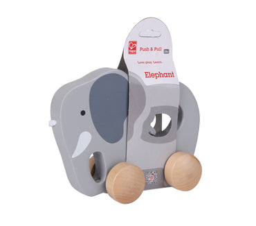 Hape, Elephant Wooden Push And Pull Toddler, Wooden Toys For Walking Toddlers, Interactive Wooden Animal Toy, Educational Pull Along Toy, Hape Toys, FSC Certified Wood - Premium for Kids in Qatar | Toysaro.com