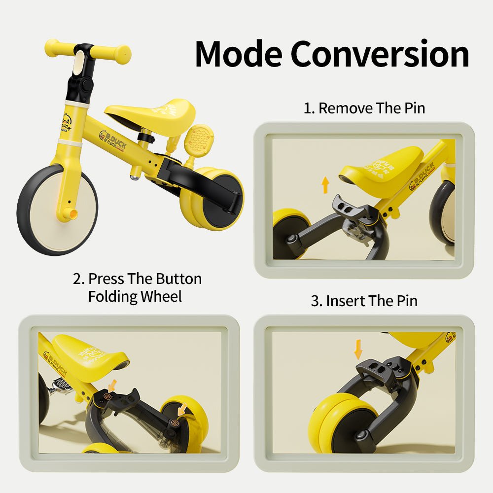 Tricycle and Balance Bike, 1033, Yellow - Premium for Kids in Qatar | Toysaro.com