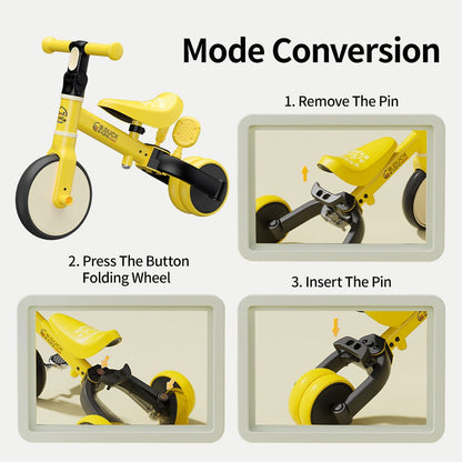 Tricycle and Balance Bike, 1033, Yellow - Premium for Kids in Qatar | Toysaro.com