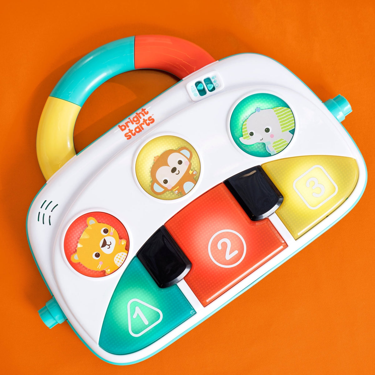 Bright Starts 4 - in - 1 Groovin’ Kicks Piano & Drum Kick Gym - Tropical Safari - Premium for Kids in Qatar | Toysaro.com