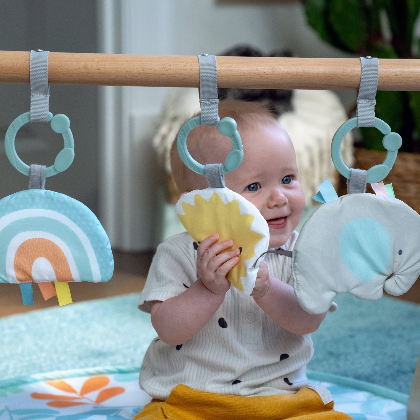 Ingenuity Sun Valley™ Wooden Toy Arch & Play Mat - Premium for Kids in Qatar | Toysaro.com