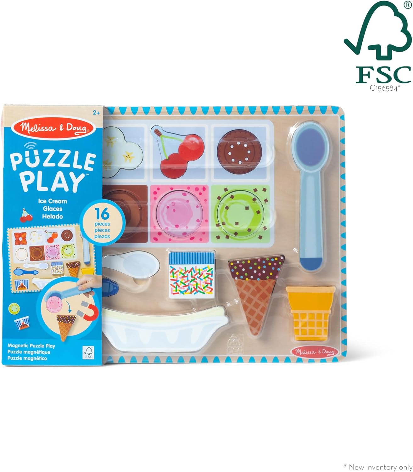Melissa and Doug Wooden Magnetic Ice Cream Puzzle & Play Set - Premium for Kids in Qatar | Toysaro.com