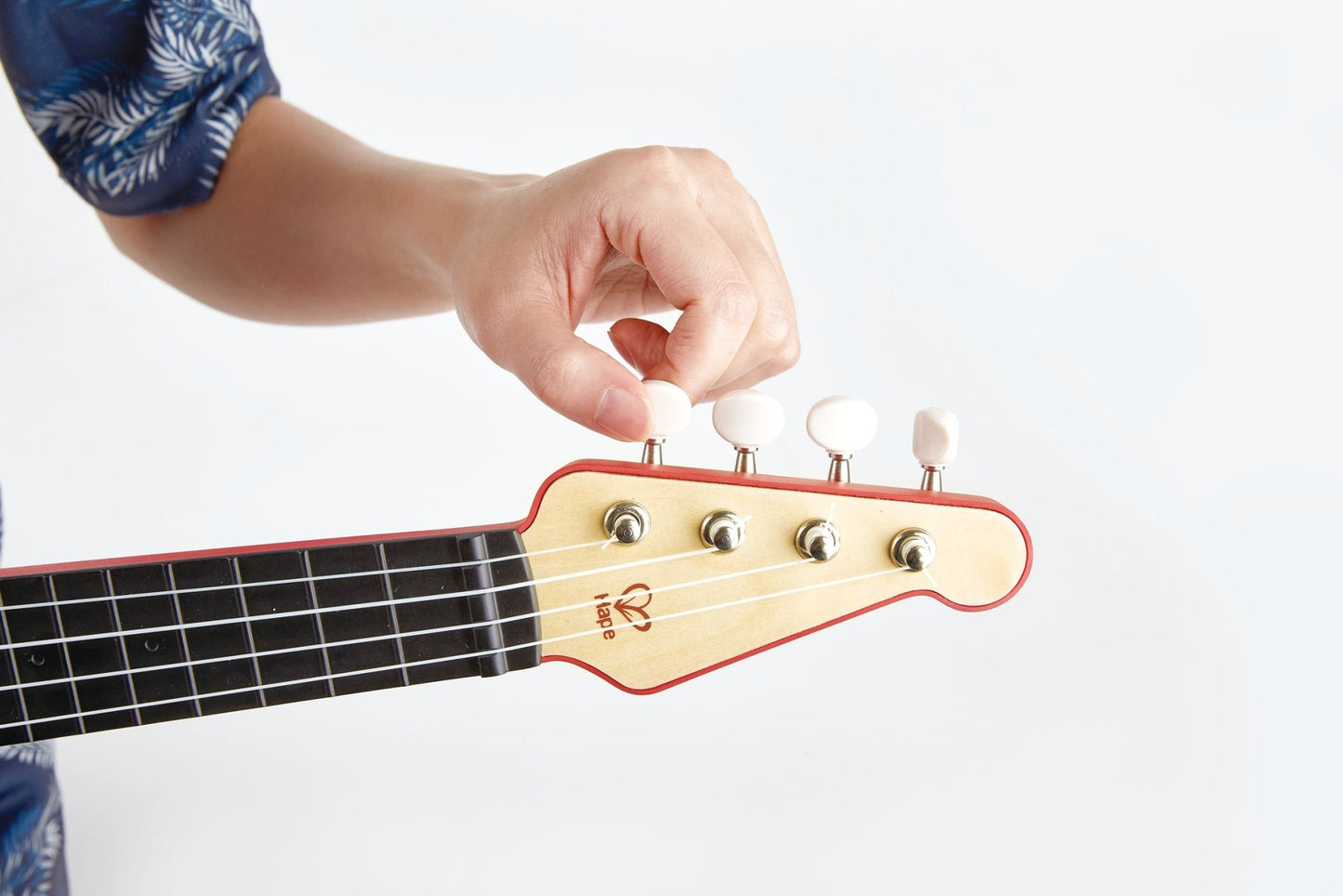Hape Learn with Lights Electric Ukulele Wooden Instrument Red - Premium for Kids in Qatar | Toysaro.com