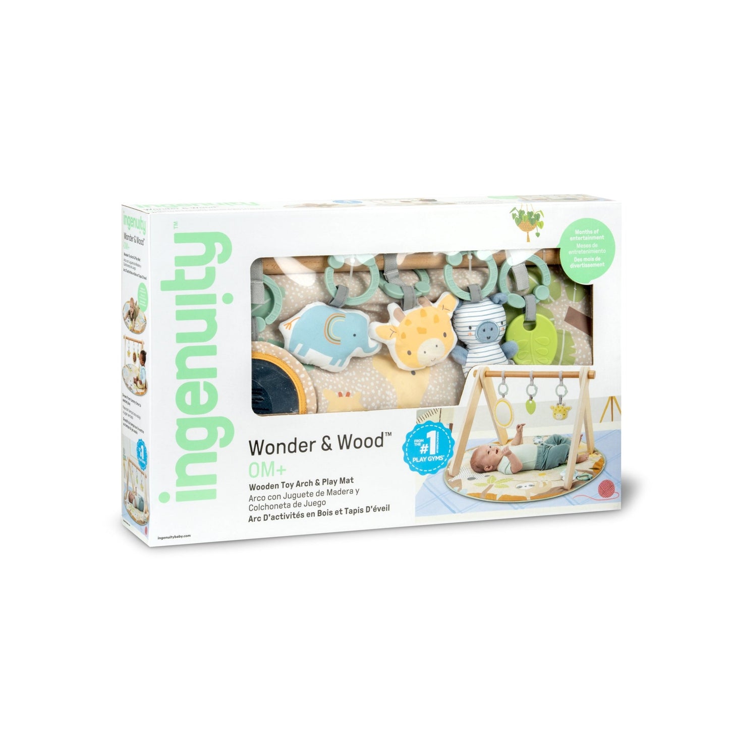 Ingenuity™ Wonder & Wood™ Wooden Toy Arch & Play Mat - Premium for Kids in Qatar | Toysaro.com