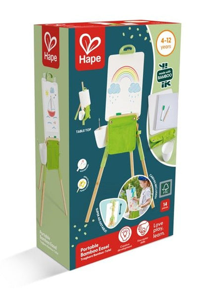 Hape Portable & Eco Friendly Bamboo Easel Arts & Crafts 14pcs - Premium for Kids in Qatar | Toysaro.com