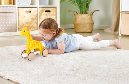 Hape Push and Pull Giraffe Wooden Pull Along Toy - Premium for Kids in Qatar | Toysaro.com