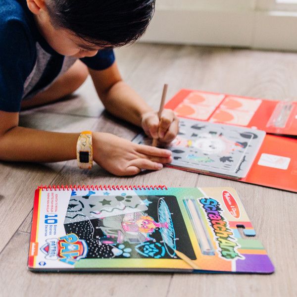 Melissa and Doug Paw Patrol Scratch Art Pad - Marshall - Premium for Kids in Qatar | Toysaro.com