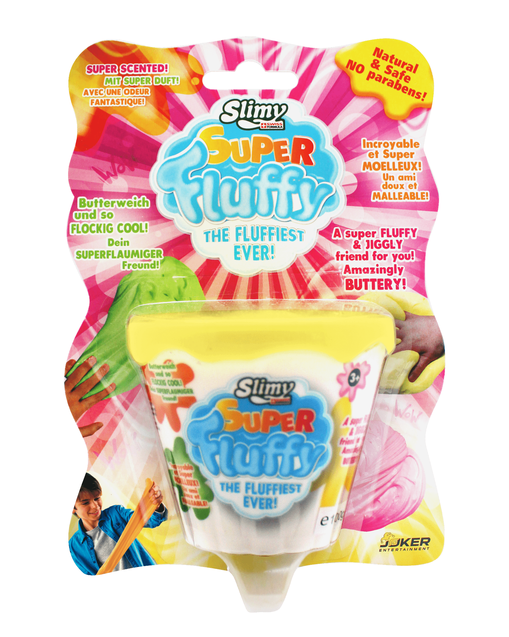 SUPER FLUFFY SLIMY on BLISTERCARD 100 gr. pink, yellow, orange and green - Premium for Kids in Qatar | Toysaro.com